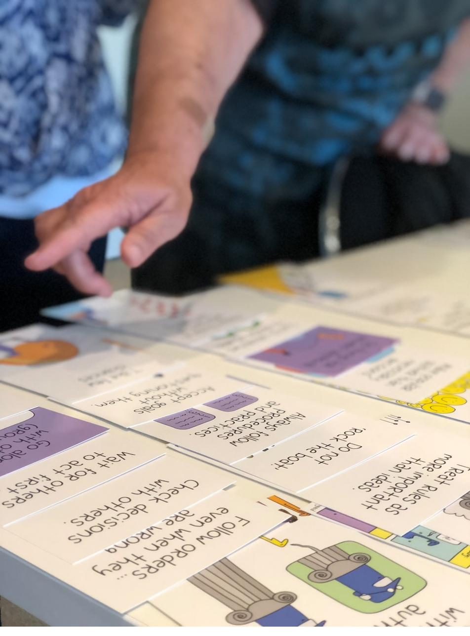 A card is a thing you can pick up, point at, and move